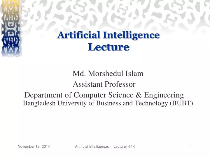 PPT - Artificial Intelligence Lecture PowerPoint Presentation, free ...
