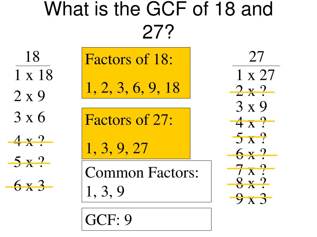 What Is The Gcf Of 18 And 27 PPT - Fractions PowerPoint Presentation, free download - ID:6558430