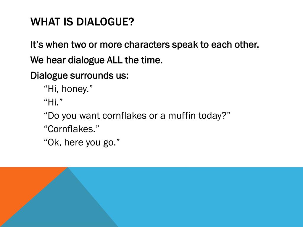 giving presentation dialogue