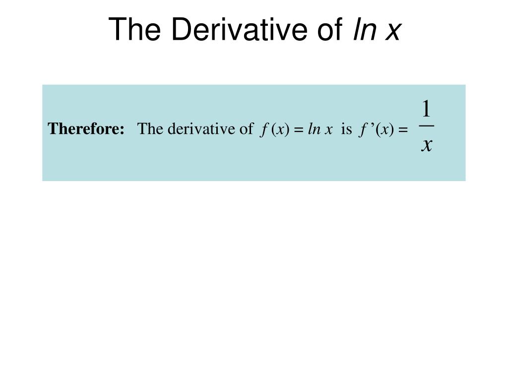 PPT - Derivatives of Exponential and Logarithmic Functions PowerPoint ...