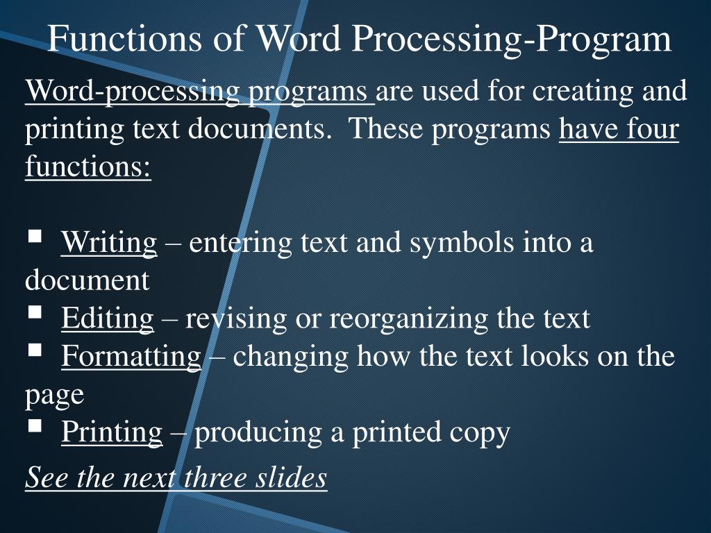 word processing presentation pdf