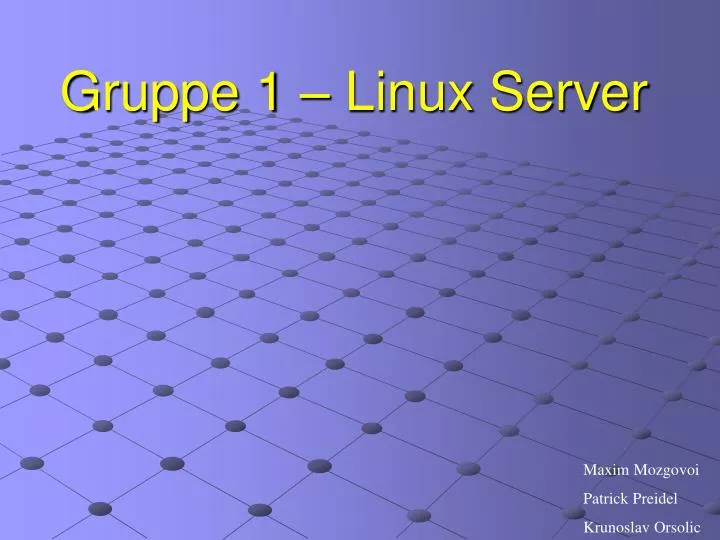 gruppe 1 linux server n.