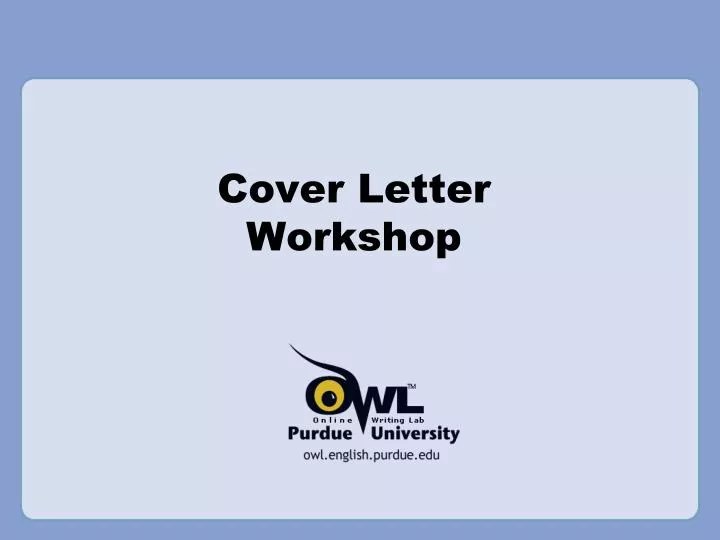 cover letter workshop description