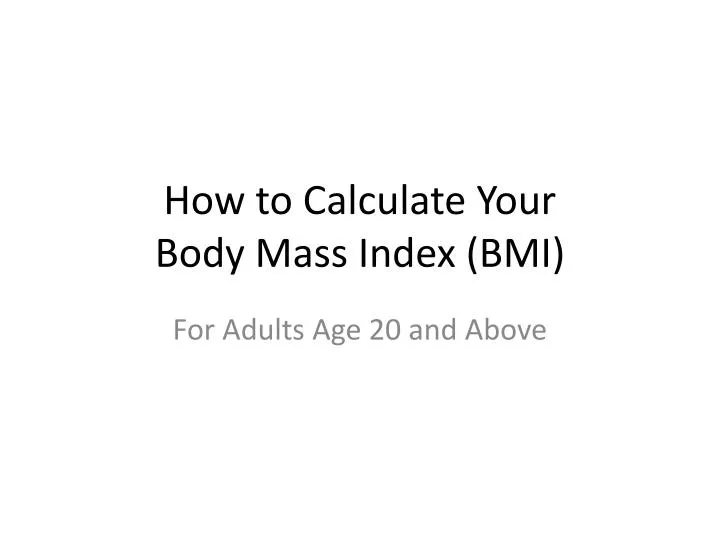 how to calculate your body mass index bmi n.