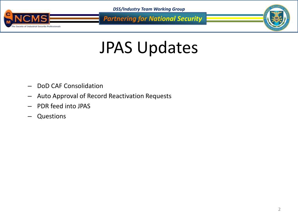 Ppt Jpas Updates Powerpoint Presentation Free Download Id 6565037
