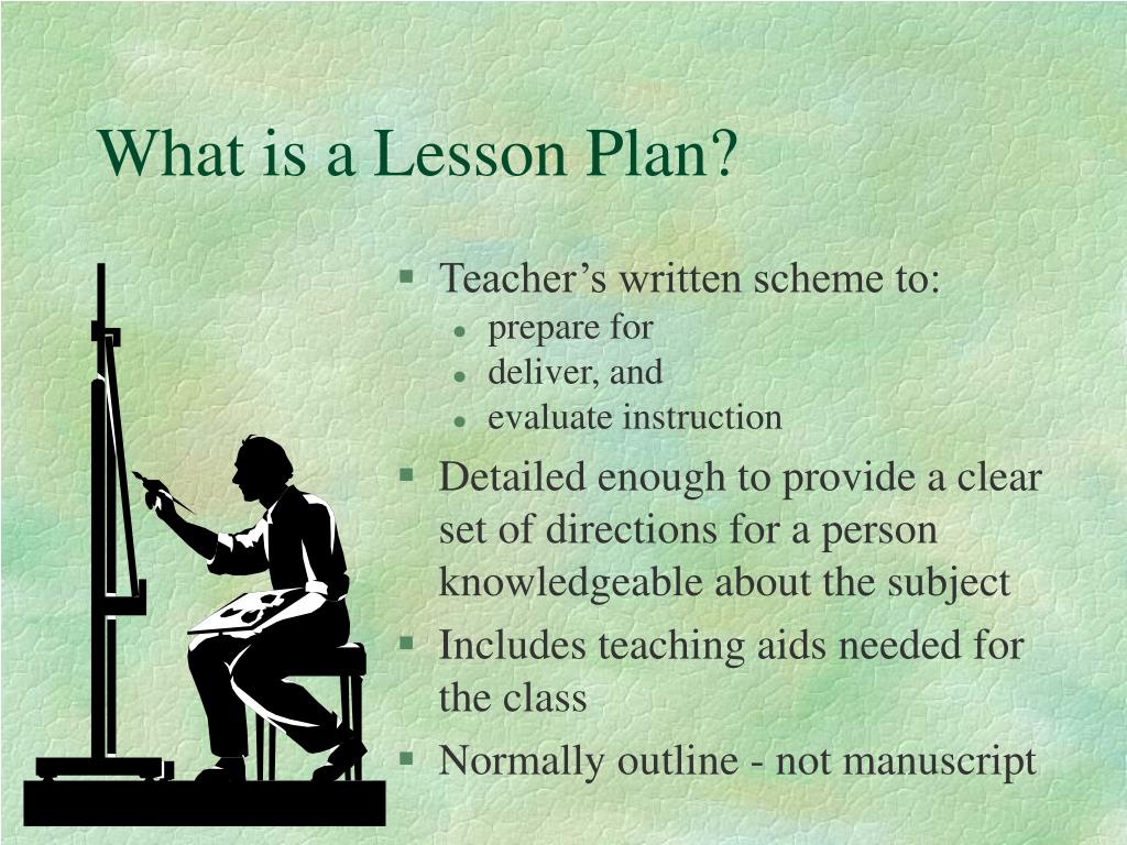 presentation of the lesson in lesson plan