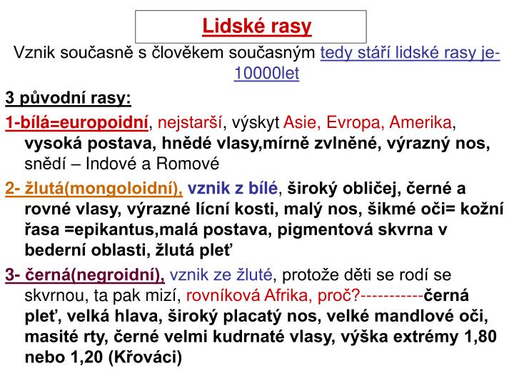 PPT - Lidské rasy PowerPoint Presentation - ID:6568354