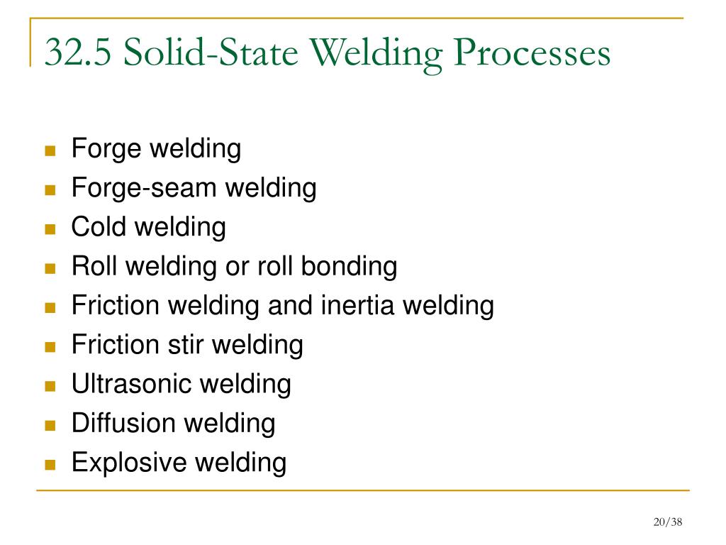 PPT - Chapter 32: Resistance And Solid-State Welding Processes ...