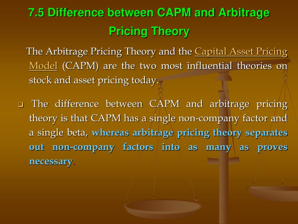 PPT - Chapter # 07: The Arbitrage Pricing Theory PowerPoint Presentation -  ID:6569570