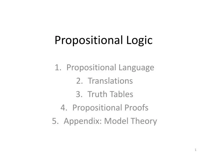 PPT - Propositional Logic PowerPoint Presentation, Free Download - ID ...