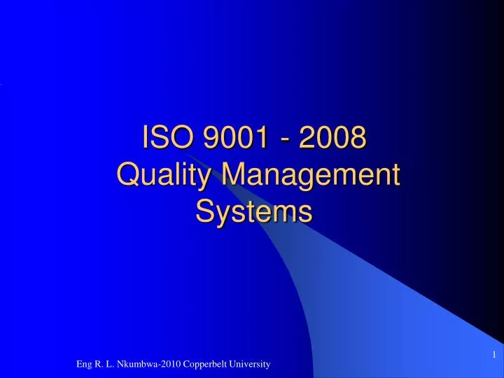 PPT - ISO 9001 - 2008 Quality Management Systems PowerPoint ...