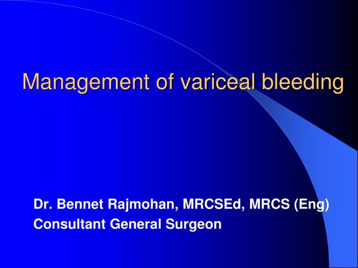 management of variceal bleeding n.