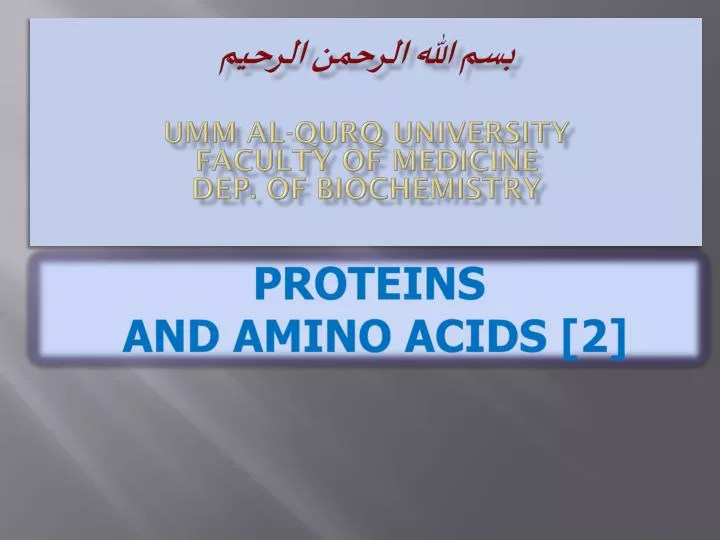 umm al qurq university faculty of medicine dep of biochemistry n.