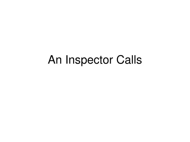 an inspector calls n.