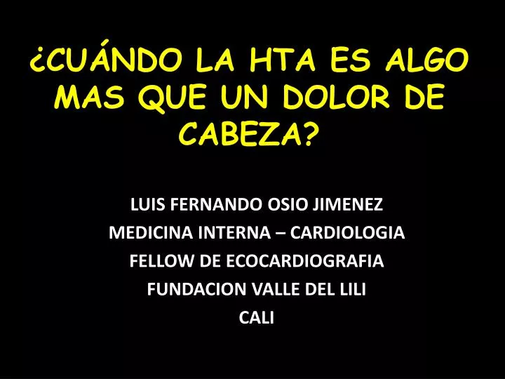 Que es un hta en medicina