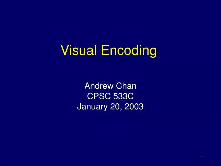 visual encoding n.