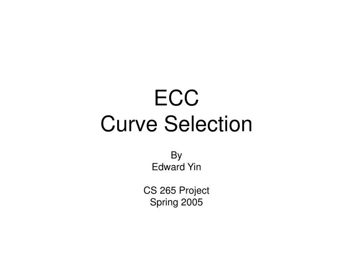 ecc curve selection n.
