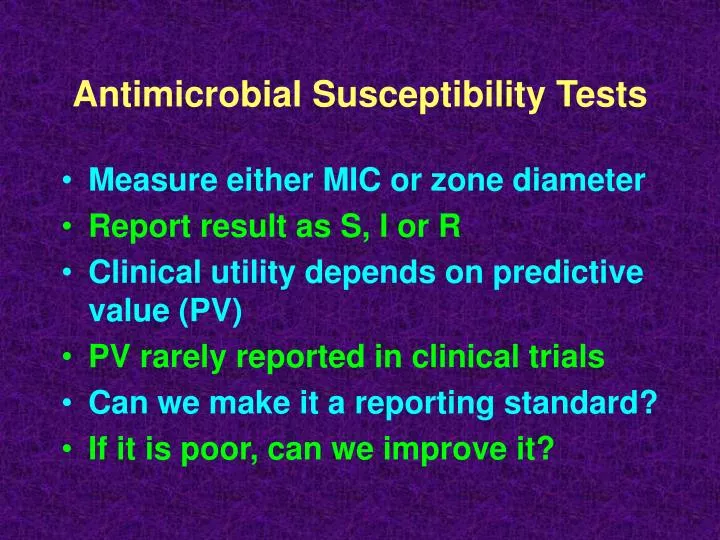 antimicrobial susceptibility tests n.