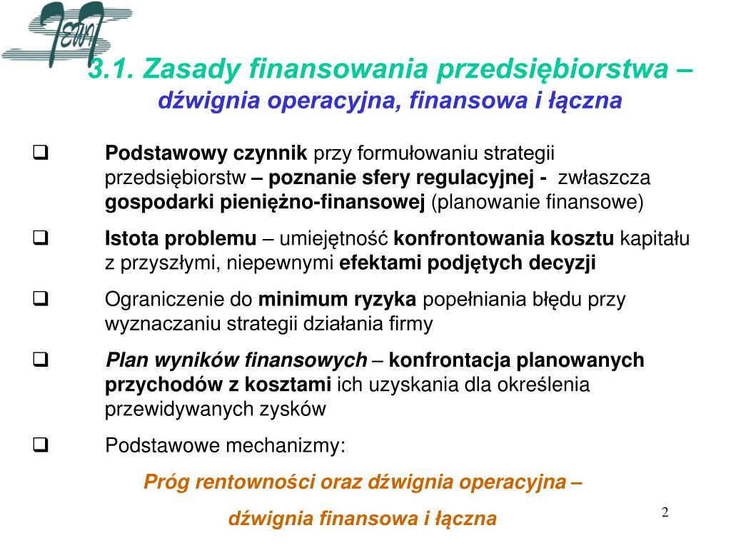 PPT - Dr inż. Stefan Budziszewski ZARZĄDZANIE FINANSAMI PRZEDSIĘBIORSTWA  PowerPoint Presentation - ID:6574369