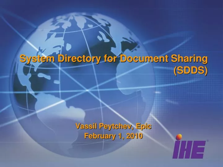 system directory for document sharing sdds n.