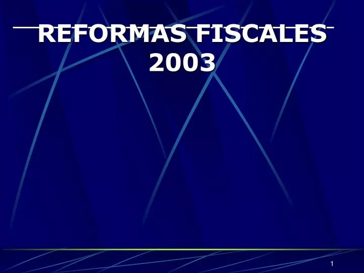reformas fiscales 2003 n.