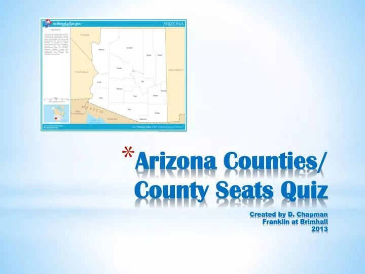 arizona counties county seats quiz created by d chapman franklin at brimhall 2013 n.