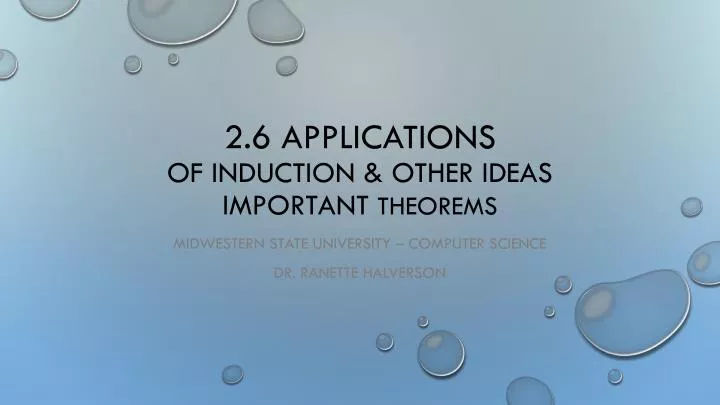 2 6 applications of induction other ideas important theorems n.