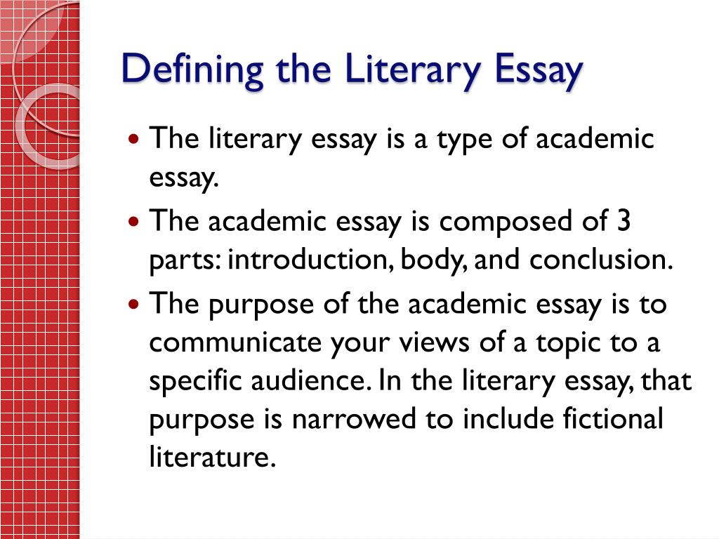 formal essay literary definition and example