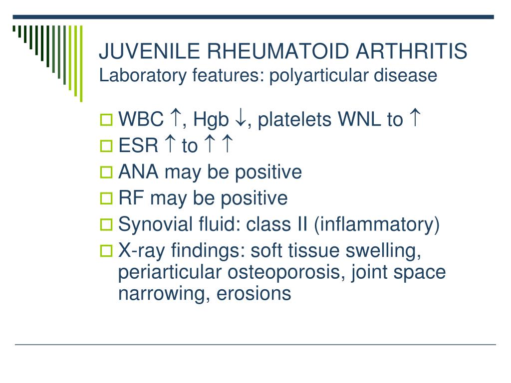 presentation of juvenile rheumatoid arthritis