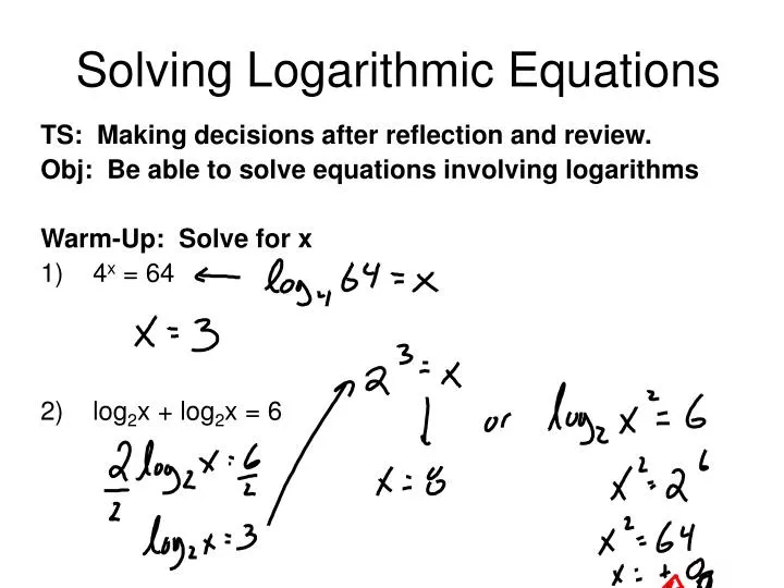 solving logarithmic equations practice problems