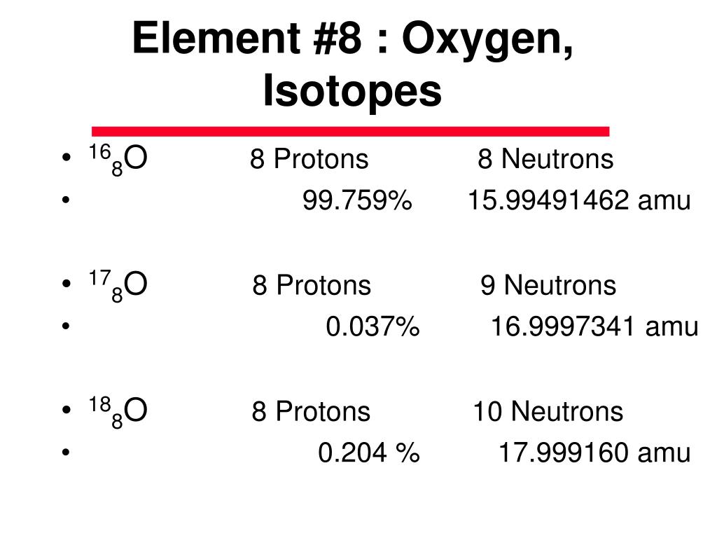 With neutrons 8 isotope oxygen 