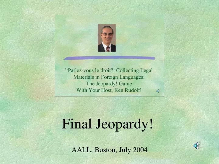 PPT Final Jeopardy! PowerPoint Presentation, free download ID6585459