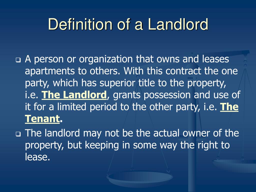 present landlord meaning