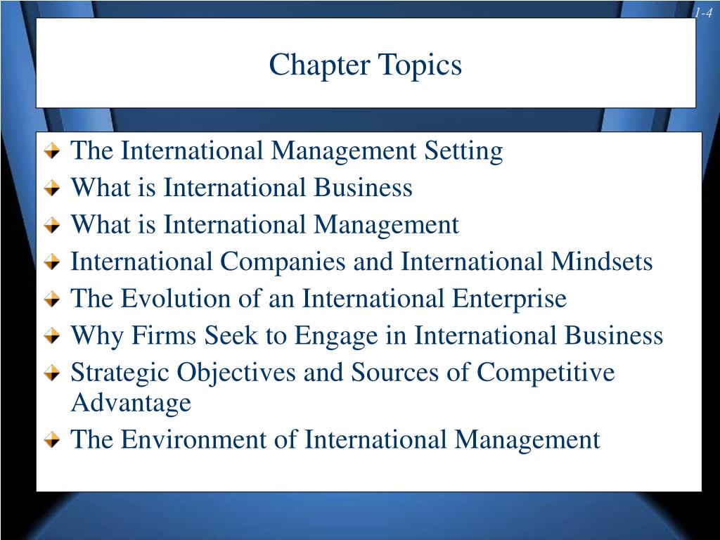 research topics for international management