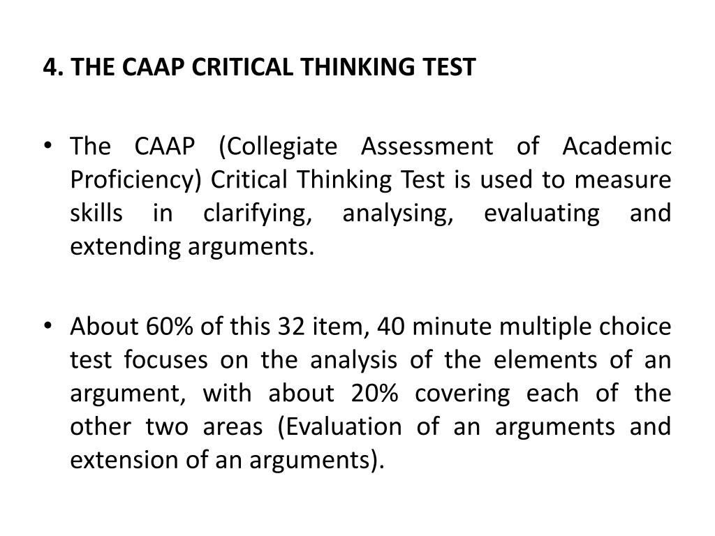 caap critical thinking test