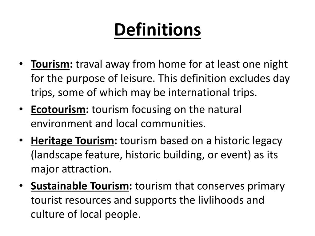 meaning of tourism and recreation