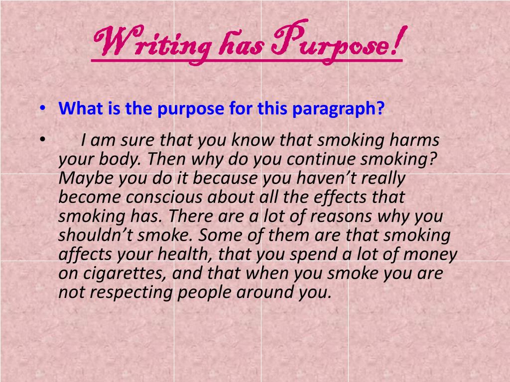 purpose of writing in essay