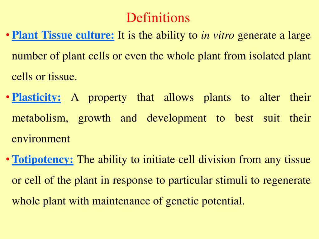 PPT - Plant Tissue Culture PowerPoint Presentation, free ...