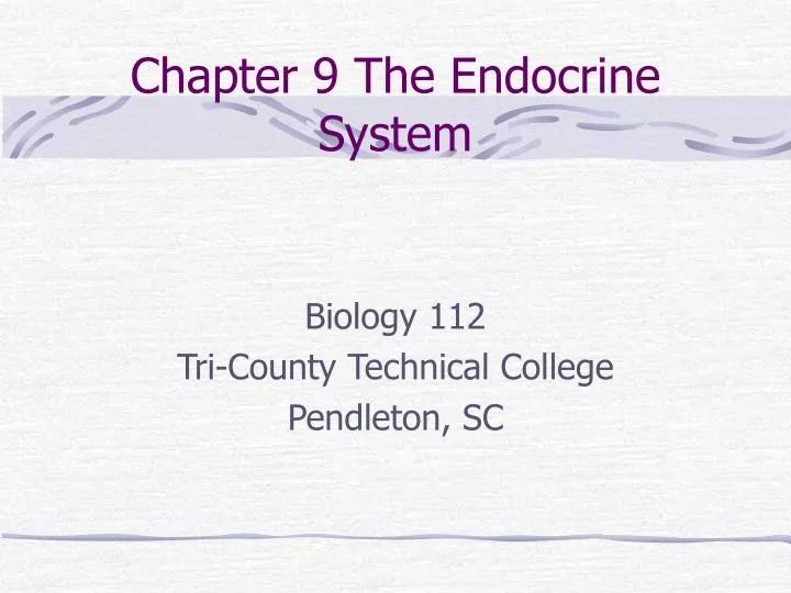 PPT Chapter 9 The Endocrine System PowerPoint Presentation Free Download ID 6588634