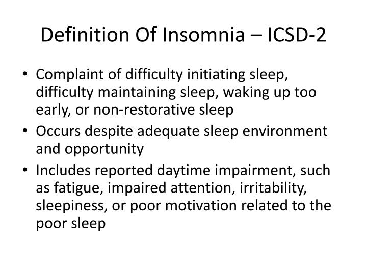 clinical insomnia definition clinical insomnia definition