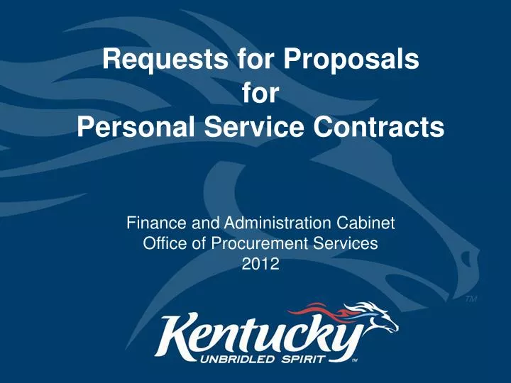 Ppt Request For Proposals Rfps For Personal Service Contracts