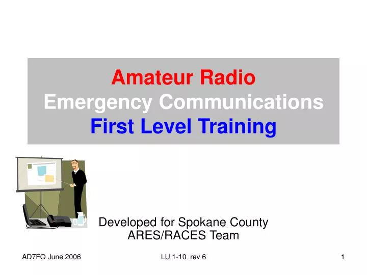 amateur radio emergency communications first level training n.