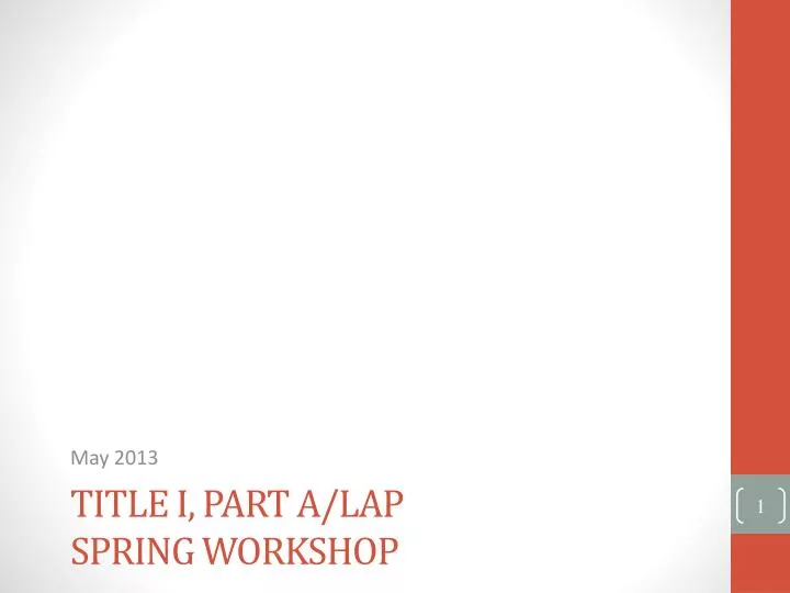 title i part a lap spring workshop n.