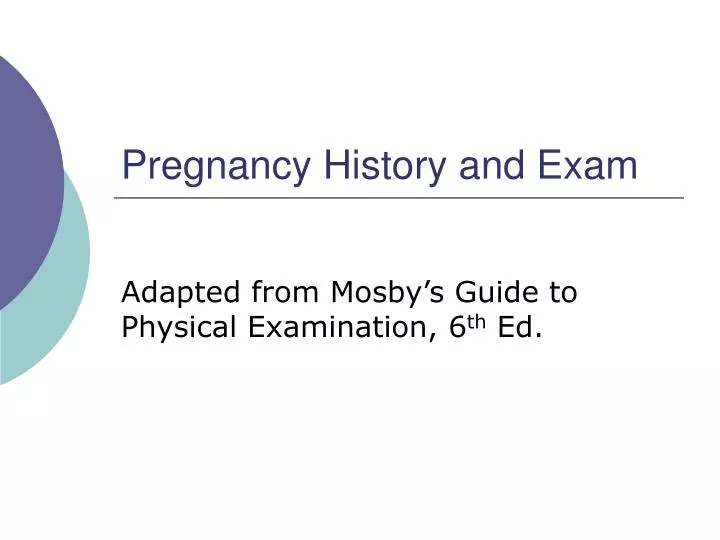 pregnancy history and exam n.