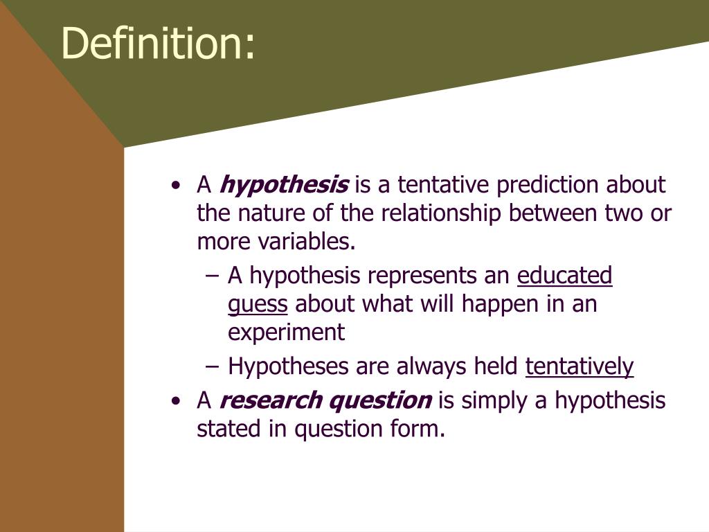 hypothesis definition tentative