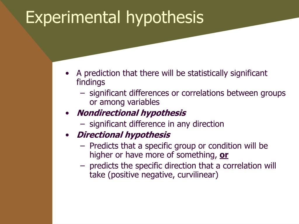 example of experimental hypothesis