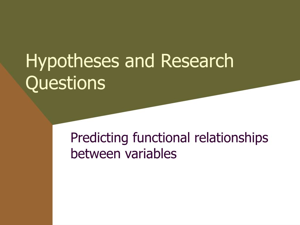 hypothesis and research question ppt