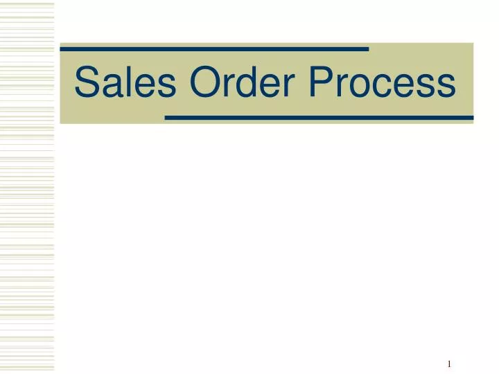 sales order process n.