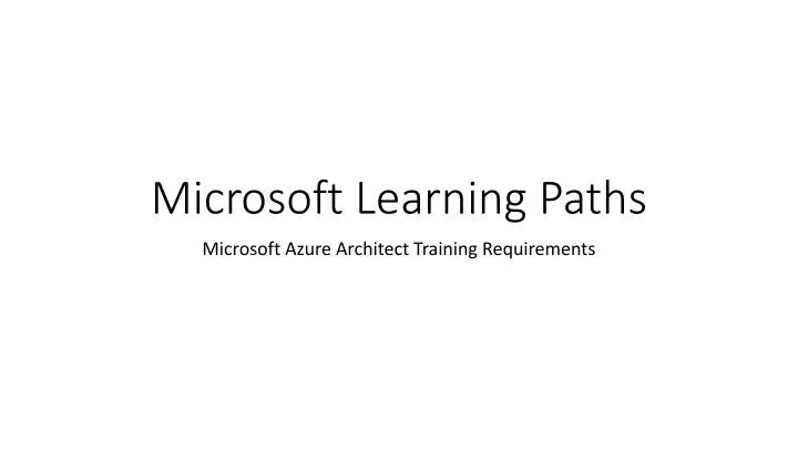 microsoft learning paths n.