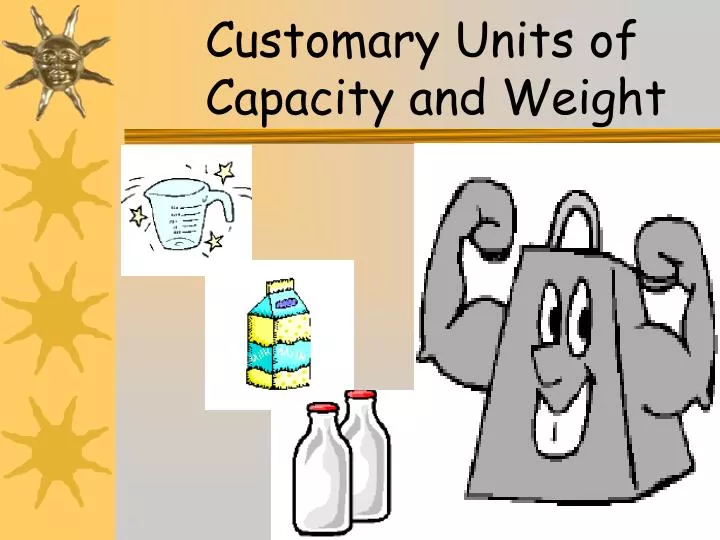 Ppt customary units of capacity and weight powerpoint presentation 
